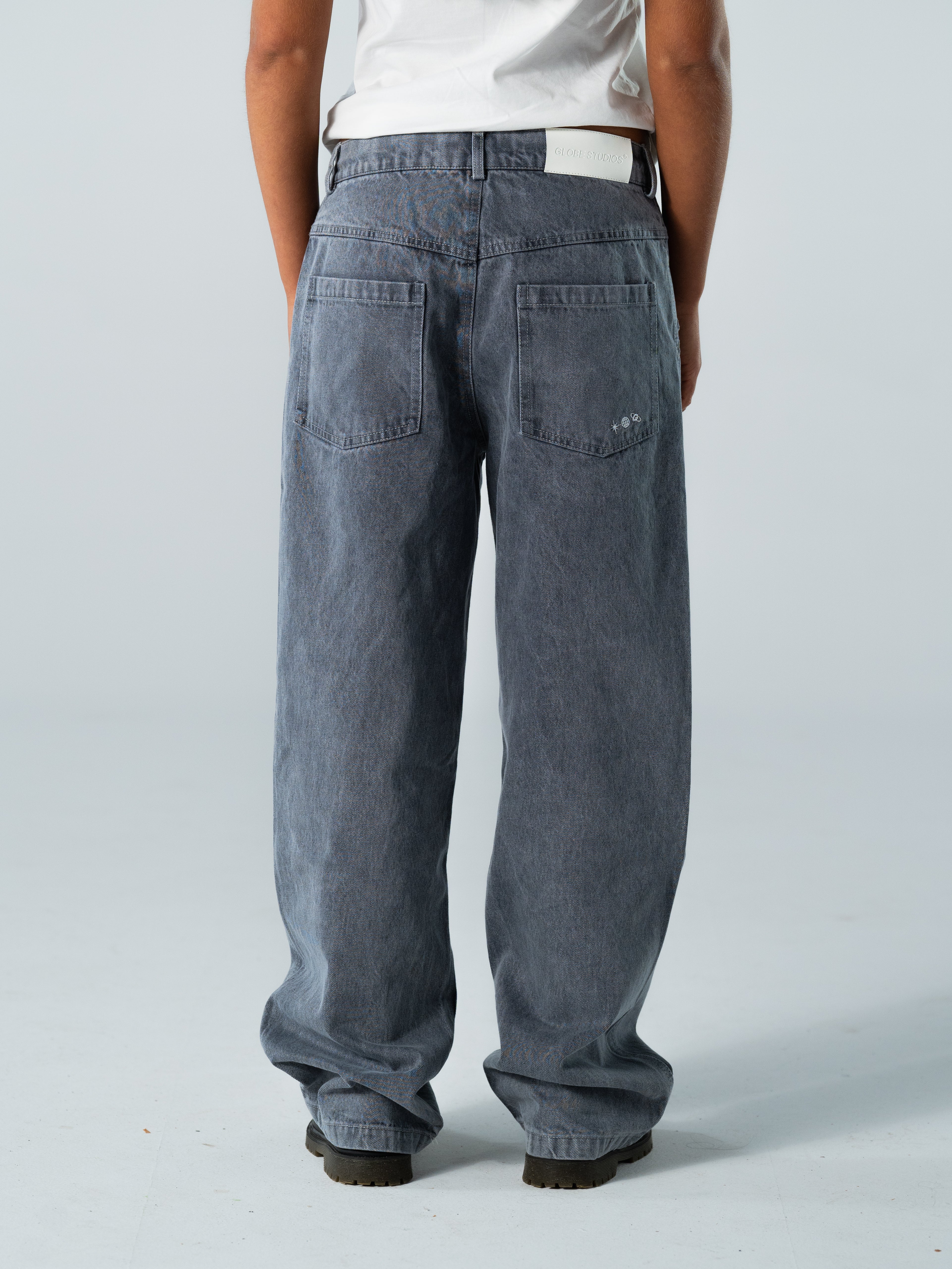 Grey Washed Baggy Jeans