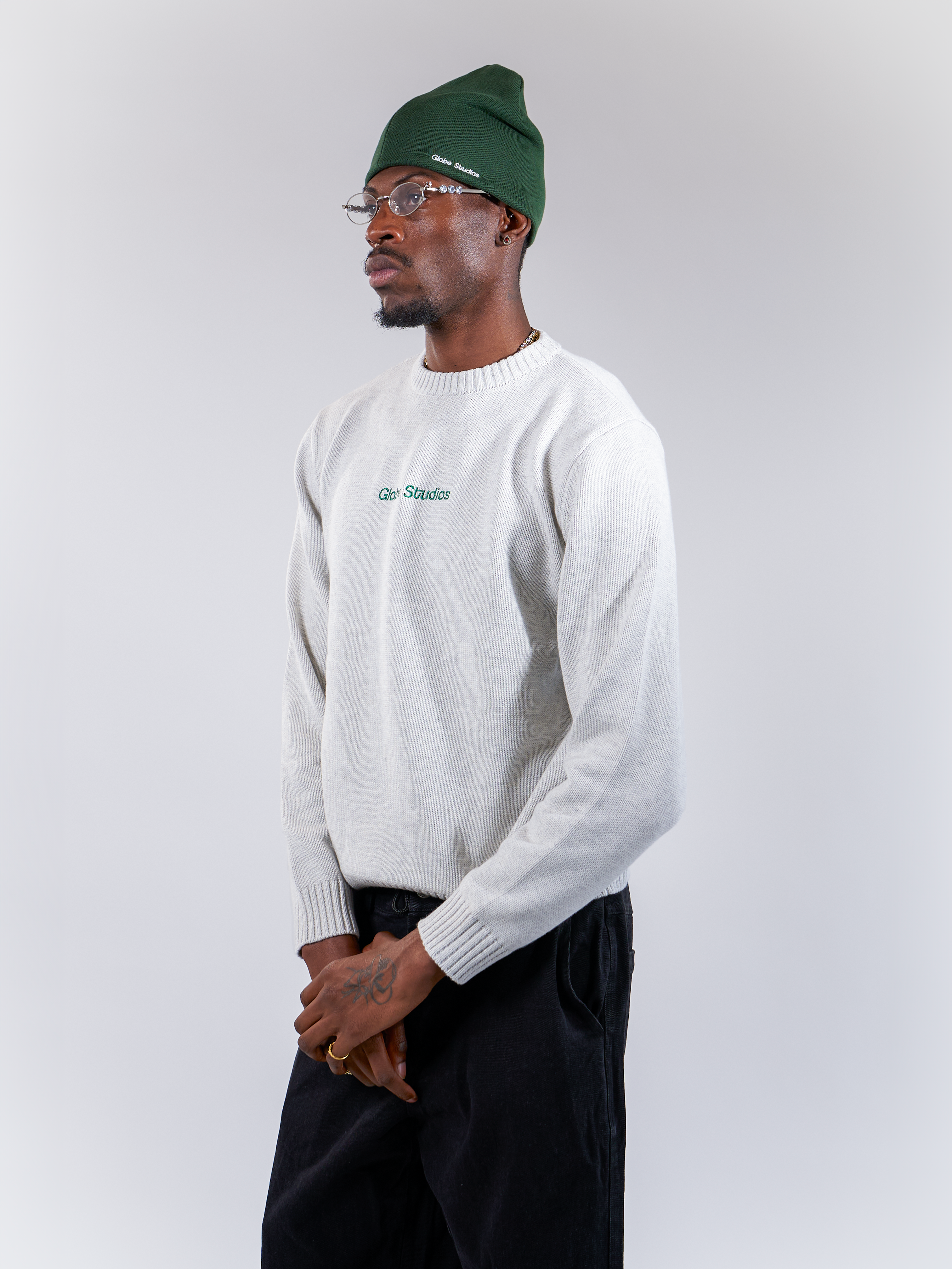 Globe Studios Logo Sweater Light Grey