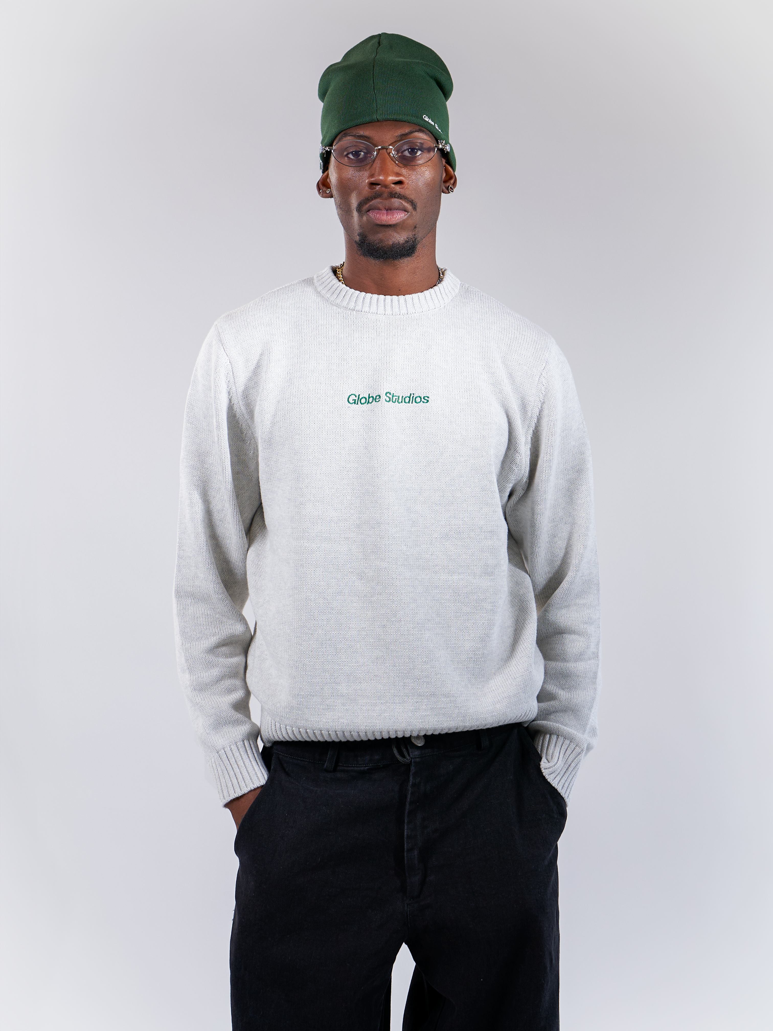 Globe Studios Logo Sweater Light Grey