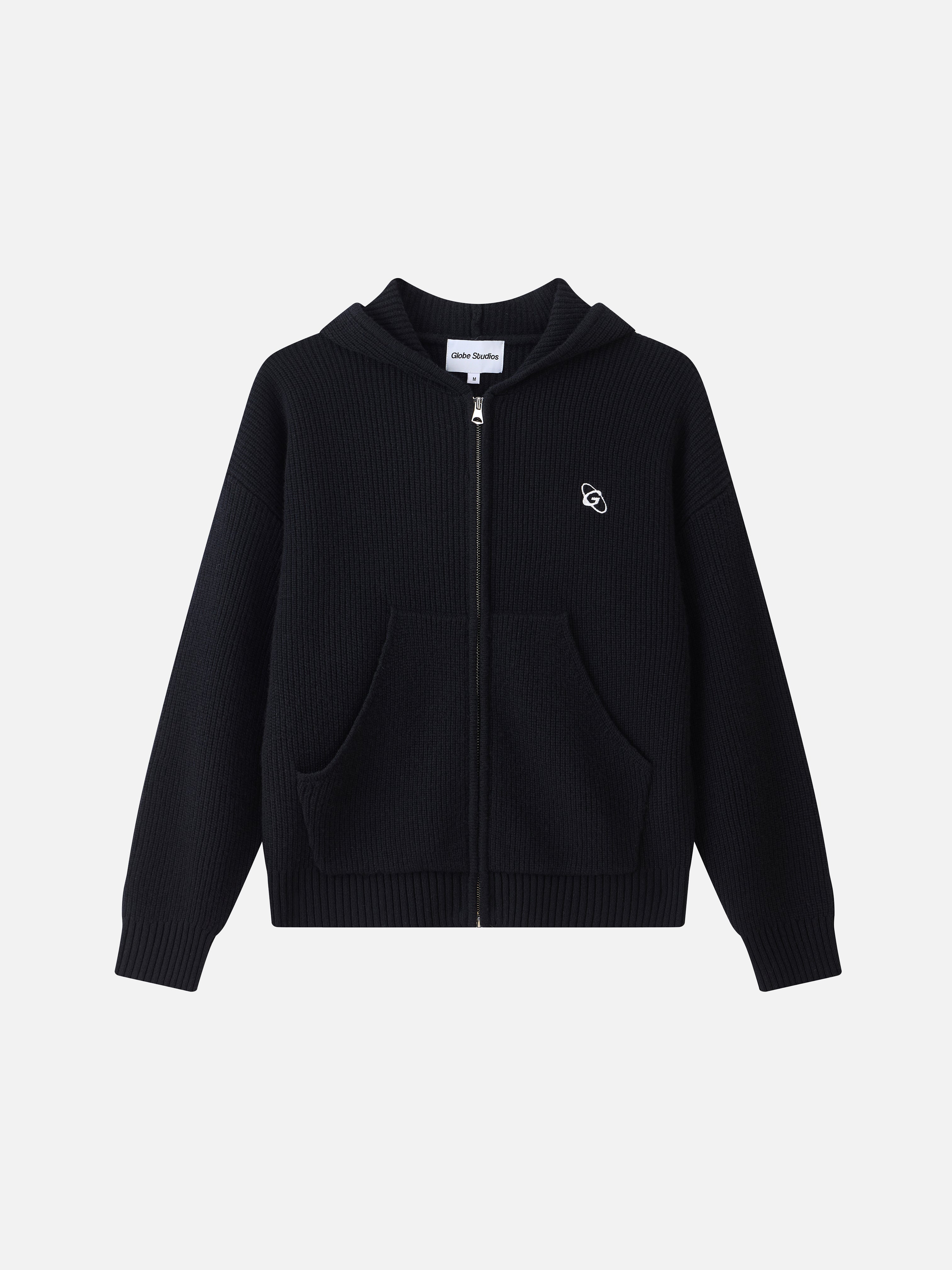 Rib Wool Knit Hoodie 'Black'